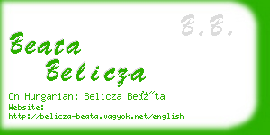 beata belicza business card